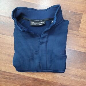 Under Armour Golf ColdGear ½ Snap Pullover Men's M  Navy Blue Fleece Lined  Fit‎